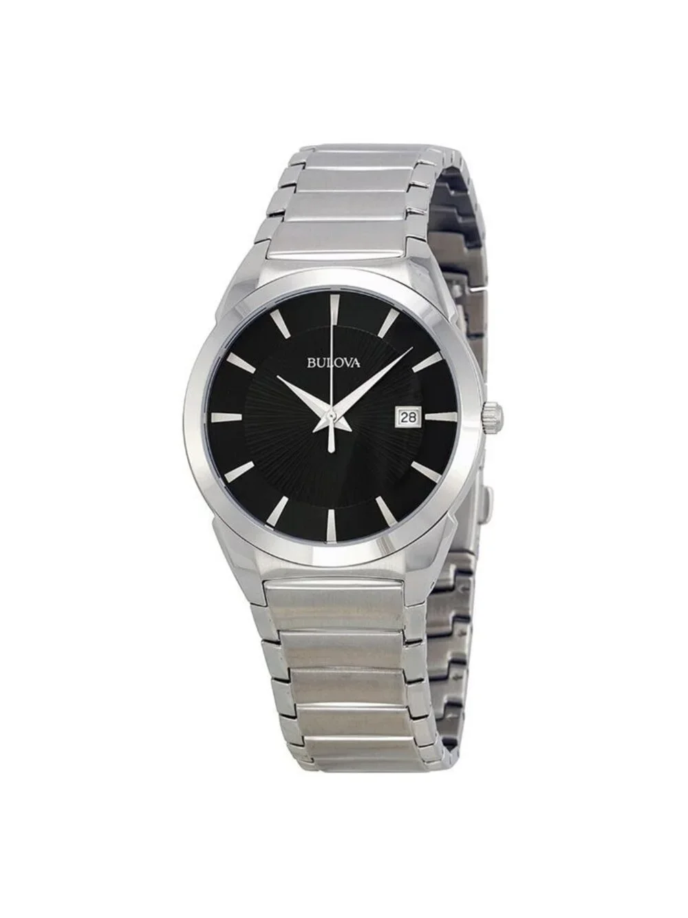 NWT Bulova Classic Black Dial Stainless Steel Men's Watch